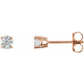 Sterling Silver 5 mm Imitation White Cubic Zirconia Stud Earrings